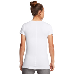 UNDER ARMOUR HeatGear Armour kurzarm Trainingsshirt Damen 102 - white/black XL