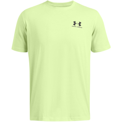 UNDER ARMOUR Sportstyle Left Chest Trainingsshirt Herren 304 - chartreuse full heather/ruby brown L