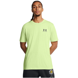 UNDER ARMOUR Sportstyle Left Chest Trainingsshirt Herren 304 - chartreuse full heather/ruby brown 3XL