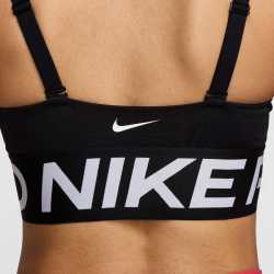 NIKE Pro Indy Plunge Medium Support Padded Sport-BH Damen 010 - black/white/white S