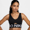 NIKE Pro Indy Plunge Medium Support Padded Sport-BH Damen 010 - black/white/white S