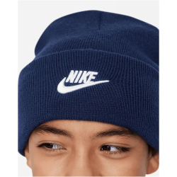 NIKE PEAK Beanie Kinder 410 - midnight navy/white
