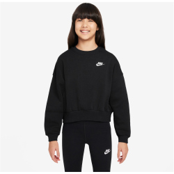 NIKE Sportswear Club Fleece Boxy Crewneck Sweatshirt Mädchen 010 - black/white S (128-137 cm)