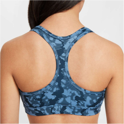 NIKE Pro Swoosh Allover Print wendbarer Sport-BH M&auml;dchen 478 - armory navy/aegean storm/green frost S (128-137 cm)