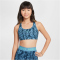 NIKE Pro Swoosh Allover Print wendbarer Sport-BH M&auml;dchen 478 - armory navy/aegean storm/green frost S (128-137 cm)