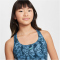 NIKE Pro Swoosh Allover Print wendbarer Sport-BH M&auml;dchen 478 - armory navy/aegean storm/green frost S (128-137 cm)