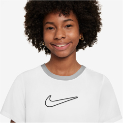 NIKE One Dri-FIT kurzarm Trainingsshirt Mädchen 100 - white/black L (146-156 cm)