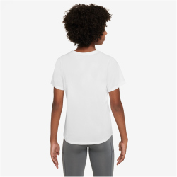 NIKE One Dri-FIT kurzarm Trainingsshirt Mädchen 100 - white/black L (146-156 cm)