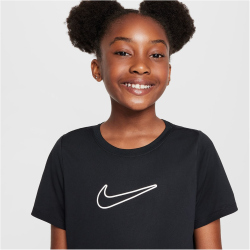 NIKE One Dri-FIT kurzarm Trainingsshirt Mädchen 010 - black/white L (146-156 cm)