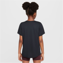 NIKE One Dri-FIT kurzarm Trainingsshirt Mädchen 010 - black/white L (146-156 cm)