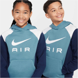 NIKE Air Hoodie Kinder 429 - aegean storm/midnight navy/white/white M (137-147 cm)