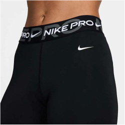NIKE Pro Mid-Waist 7/8-Leggings Damen 010 - black/iron grey/white/white XS