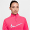 NIKE Swoosh 1/2-Zip Laufshirt Damen 629 - aster pink/glacier blue S