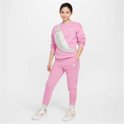 NIKE Sportswear Club Fleece High-Waist Jogginghose M&auml;dchen 646 - magic flamingo/magic flamingo/white S (128-137 cm)
