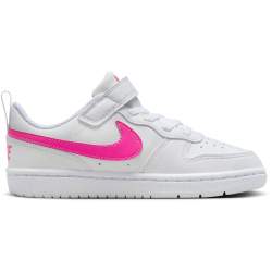 NIKE Court Borough Low Recraft Sneaker Jungen 113 - white/laser fuchsia 28