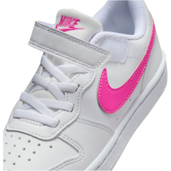 NIKE Court Borough Low Recraft Sneaker Jungen 113 - white/laser fuchsia 28