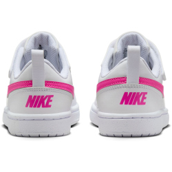 NIKE Court Borough Low Recraft Sneaker Jungen 113 - white/laser fuchsia 28