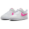 NIKE Court Borough Low Recraft Sneaker Jungen 113 - white/laser fuchsia 28