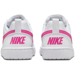 NIKE Court Borough Low Recraft Sneaker Kinder 113 - white/laser fuchsia 35.5