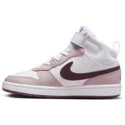 NIKE Court Borough Mid 2 Sneaker Kinder 118 - white/burgundy crush-platinum violet 28