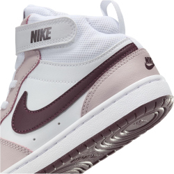 NIKE Court Borough Mid 2 Sneaker Kinder 118 - white/burgundy crush-platinum violet 28