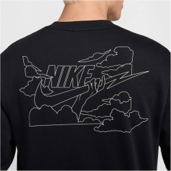 NIKE Club Dri-FIT Rundhals Sweatshirt Herren 010 - black/white S