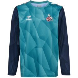 hummel 1. FC K&ouml;ln langam Aufw&auml;rmshirt 2024/25 Kinder 7851 - pagoda blue 116