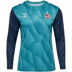 hummel 1. FC K&ouml;ln langam Aufw&auml;rmshirt 2024/25 7851 - pagoda blue S