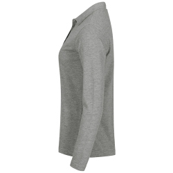 CLIQUE Manhattan langarm Poloshirt Damen 95 - grey m&eacute;lange XS