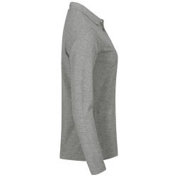 CLIQUE Manhattan langarm Poloshirt Damen 95 - grey m&eacute;lange XS
