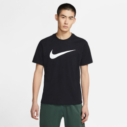 NIKE Sportswear Swoosh T-Shirt Herren 010 - black/white S/T