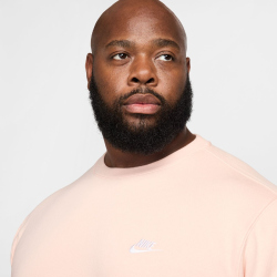 NIKE Sportswear Club Fleece Crew Sweatshirt Herren 664 - washed coral/white M
