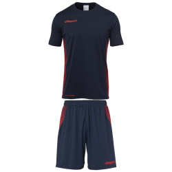 uhlsport Score Kit Set Trikot + Shorts marine/fluo rot 3XL