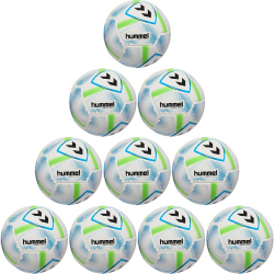 10er Ballpaket hummel hmlAEROFLY Training Fußball 9301 - white/blue/green 4