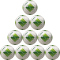 10er Ballpaket molten F5N3400-G Fußball Trainingsball weiß/grün 5