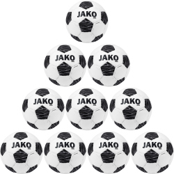 10er Ballpaket JAKO Animal Fußball Trainingsball 701 - weiß/schwarz/steingrau 5