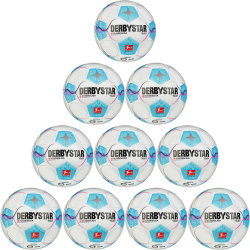 10er Ballpaket DERBYSTAR Bundesliga Brillant Light 350g Leicht-Fußball 2024/25 Kinder
