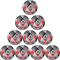 10er Ballpaket erima Hybrid Match Fußball Spielball silber/fiery-coral 5