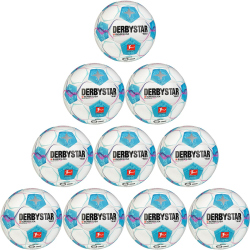 10er Ballpaket DERBYSTAR Bundesliga Brillant S-Light 290g Leicht-Fußball 2024/25 Kinder