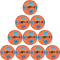 10er Ballpaket DERBYSTAR Bundesliga Brillant High Visible Fußball Trainingsball 2024/25 orange/blau/pink 5