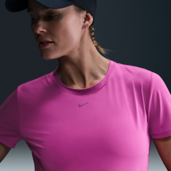 NIKE One Classic Dri-FIT kurzarm Fitness-Trainingsshirt Damen 518 - hot fuchsia/black S