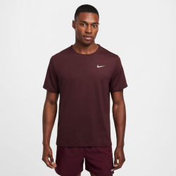 NIKE UV Miler Dri-FIT kurzarm Laufshirt Herren 652 - burgundy crush/reflective silv S