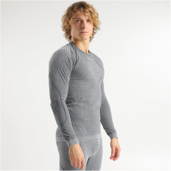 UYN Evolutyon Biotech Melange langarm Funktionsshirt Herren J801 - dark grey melange/blue S/M
