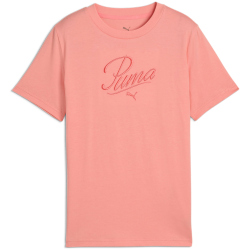 PUMA Essentials Script T-Shirt Mädchen 18 - pink fruit 176