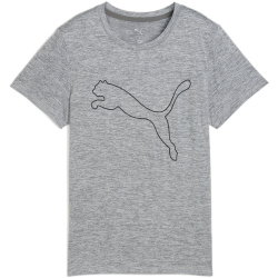 PUMA Tad Essential Heather Logo Trainingsshirt Damen 03 - medium gray heather S