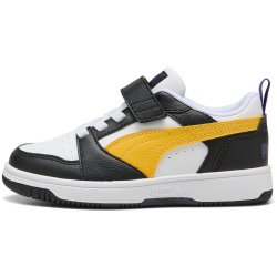 PUMA Rebound V6 Lo AC+ Sneaker mit Klettverschluss Kinder 23 - PUMA black/yellow sizzle/PUMA white 35
