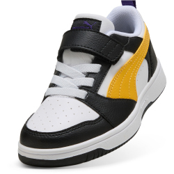 PUMA Rebound V6 Lo AC+ Sneaker mit Klettverschluss Kinder 23 - PUMA black/yellow sizzle/PUMA white 35