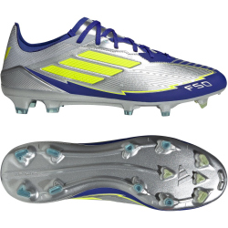 adidas F50 Pro Messi FG Fußballschuhe JR8023 - silver met./solar yellow/lucid blue 46