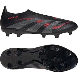adidas Predator League Laceless FG/MG Fußballschuhe ID3858 - core black/grey four/lucid red 44 2/3