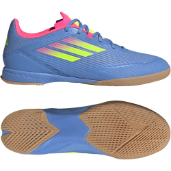 adidas F50 League IN Fußballschuhe IE1226 - blue fusion/lucid lemon/lucid pink 46 2/3